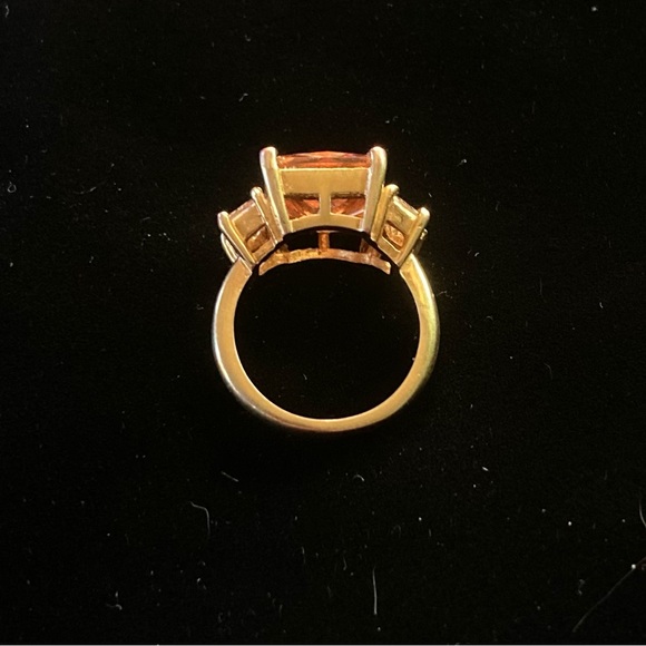 Pretty in Peach CZ cocktail ring size 7 - Picture 4 of 8